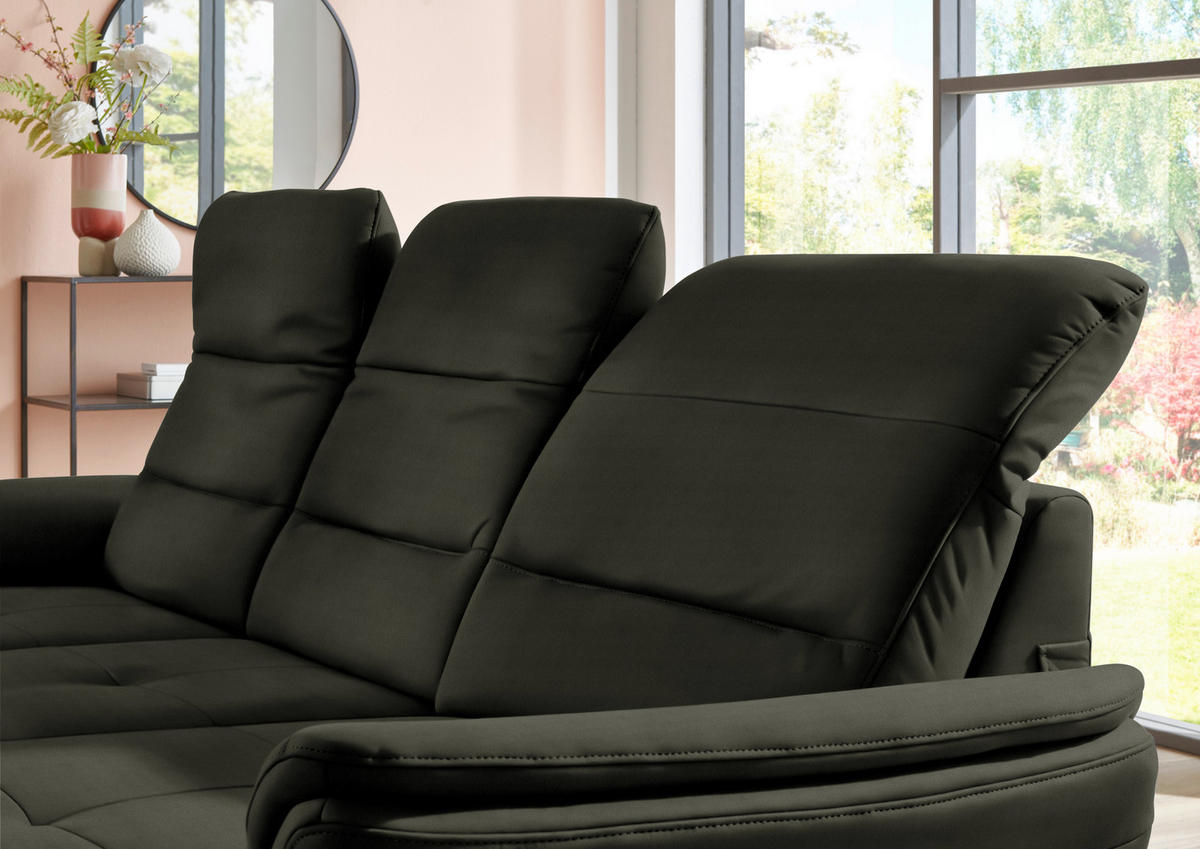 ECKSOFA in Flachgewebe Dunkelgrün  - Dunkelgrün/Schwarz, Konventionell, Textil/Metall (260/181cm) - Beldomo Speed
