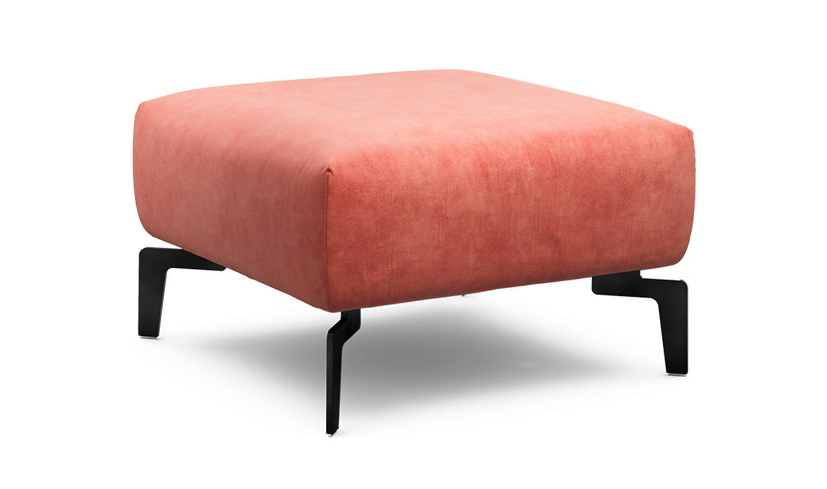 HOCKER in Textil Rosa  - Schwarz/Rosa, Design, Textil/Metall (70/70/46cm) - SENSOO