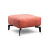HOCKER Samt Rosa  - Schwarz/Rosa, Design, Textil/Metall (70/70/46cm) - SENSOO