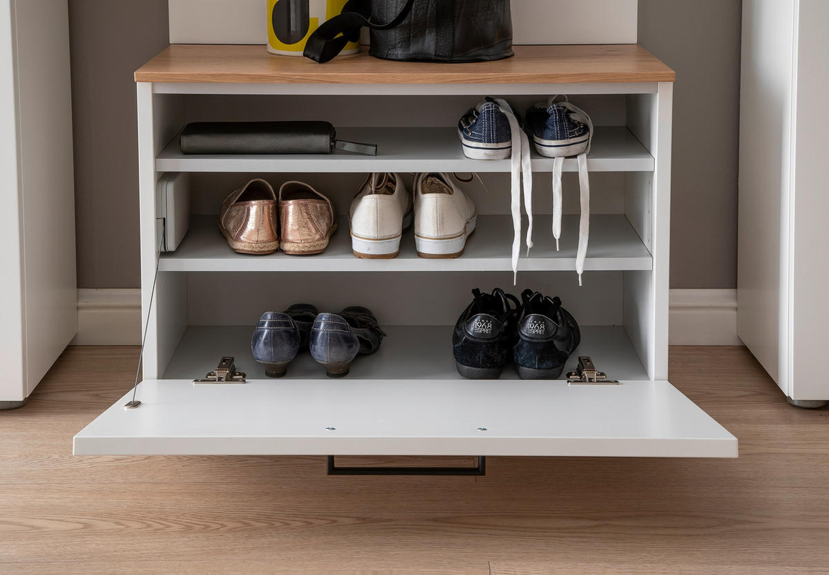 GARDEROBE 5-teilig  in 220/198/29 cm  - Wildeiche/Weiss, Design, Holz/Holzwerkstoff (220/198/29cm) - Moderano