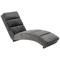 RELAXLIEGE Samt Dunkelgrau  - Dunkelgrau/Schwarz, Trend, Textil/Metall (60/82/170cm) - Carryhome