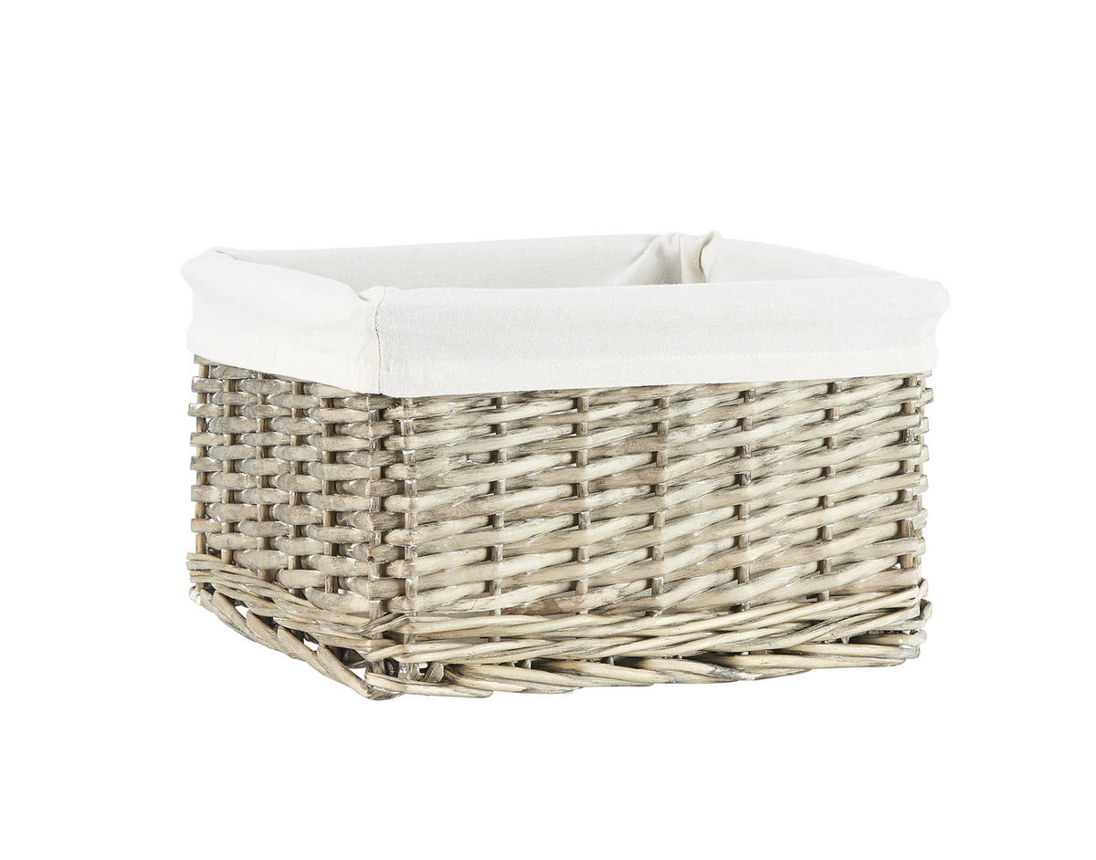 CUTIE PENTRU ETAJERĂ 31/27/18 cm   - gri deschis/alb, Lifestyle, lemn/textil (31/27/18cm) - Landscape