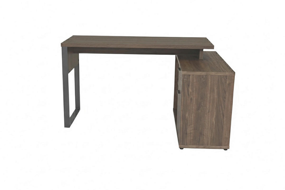 ECKSCHREIBTISCH 140/76/100 cm Walnussfarben Stauraum, seitenverkehrt montierbar, in verschiedenen Holz-Dekoren erhältlich  - Eichefarben/Anthrazit, LIFESTYLE, Holzwerkstoff/Metall (140/76/100cm) - MID.YOU
