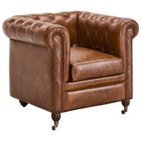 SESSEL in Echtleder Braun  - Braun, LIFESTYLE, Leder (84/79/77cm) - Landscape