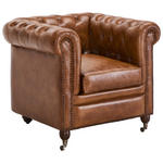 SESSEL in Echtleder Braun  - Braun, LIFESTYLE, Leder (84/79/77cm) - Landscape