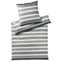 BETTWÄSCHE Covered Comfort Makosatin 135/200 cm  - Grau/Grün, Basics, Textil (135/200cm) - Yes for bed