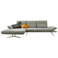 ECKSOFA Grau Flachgewebe  - Grau, Design, Textil/Metall (159/314cm) - Koinor