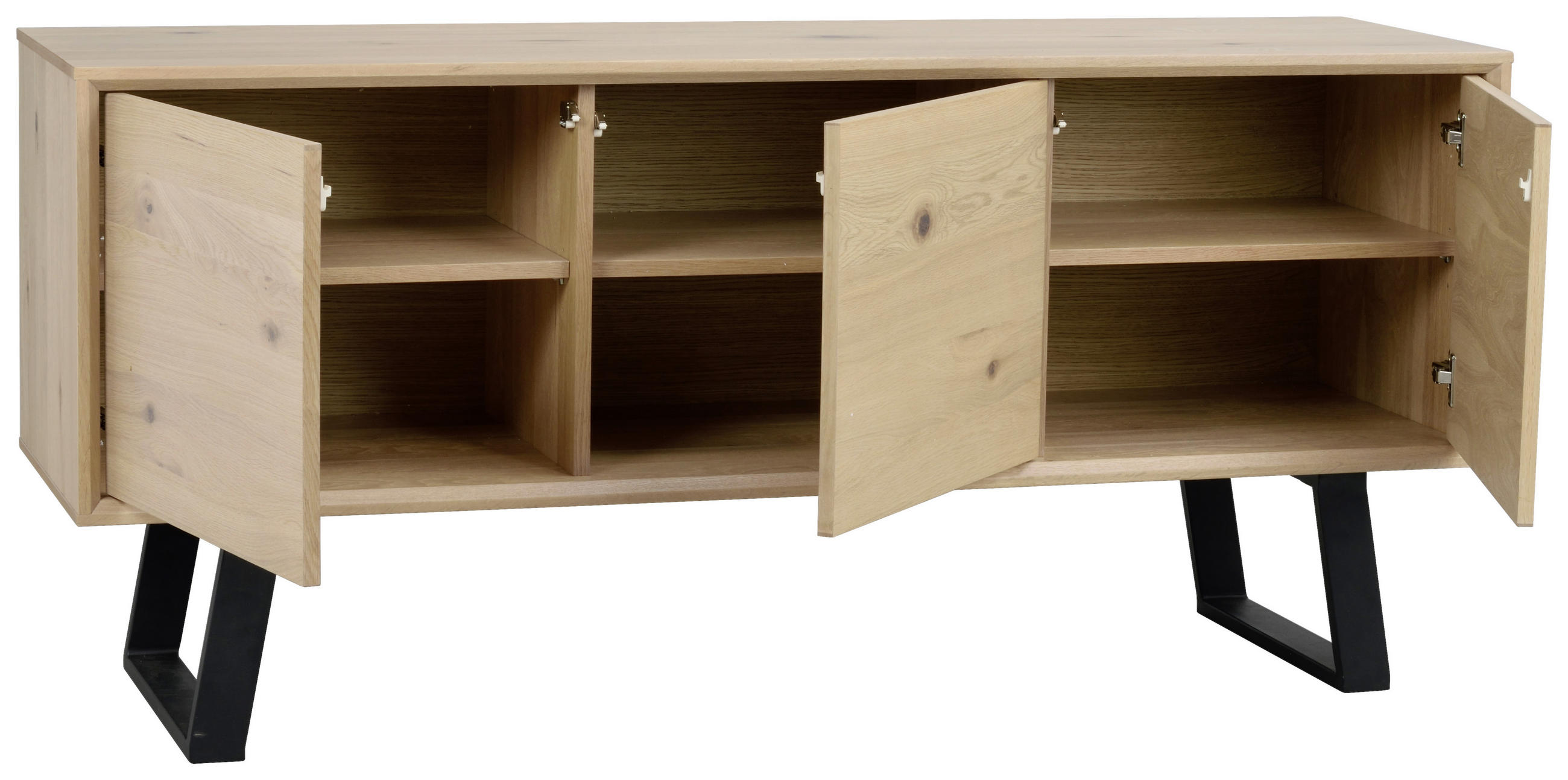 SIDEBOARD 160/73/45 cm - vit/svart, Design, metall/trä (160/73/45cm) - Rowico