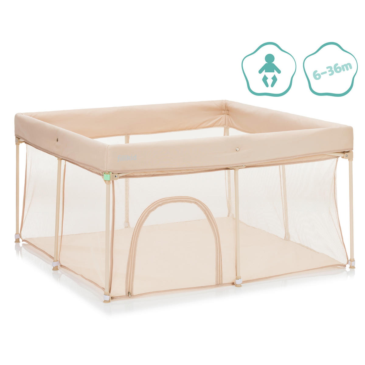 OGRADICA    120/120/67 cm  - prirodna boja/bež, Osnovno, metal (120/120/67cm) - Fillikid