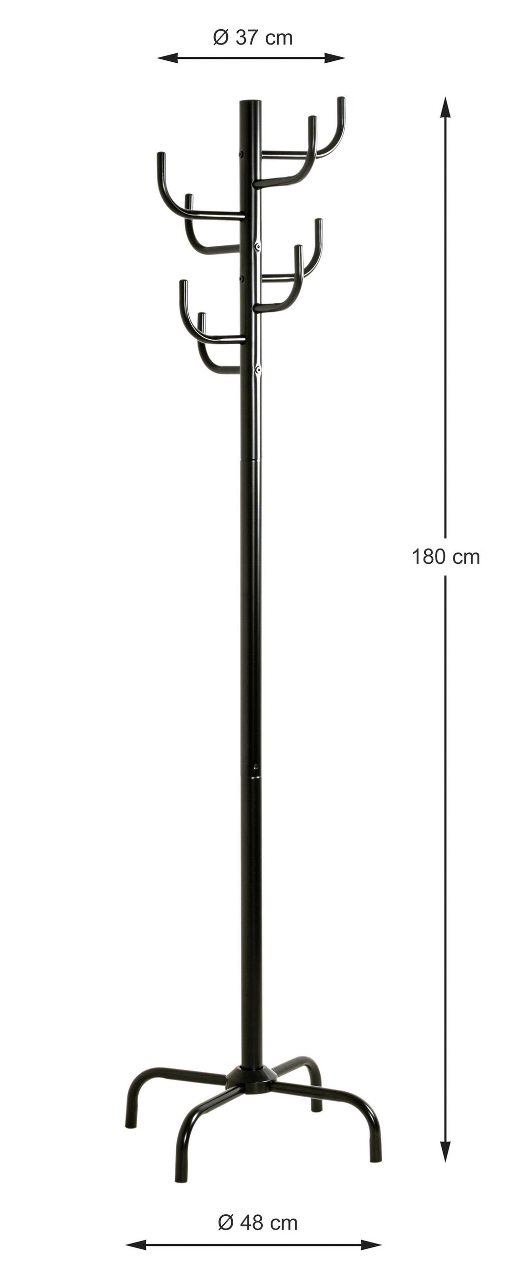 RUHAÁLLVÁNY fekete 37/180/37 cm   - fekete, Basics, fém (37/180/37cm) - Boxxx