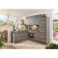ECKKÜCHE PLAN 200/260 cm  in Eichefarben  - Edelstahlfarben/Eichefarben, Design, Holzwerkstoff/Metall (200/260cm) - Express