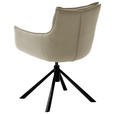 ARMLEHNSTUHL in Eisen beschichtet - Schwarz/Cappuccino, Design, Textil/Metall (60/90/65cm) - Novel
