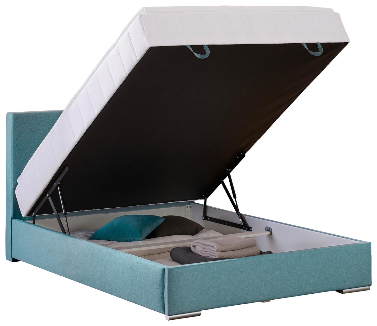 BOXBETT 120/200 cm  in Petrol  - Chromfarben/Petrol, KONVENTIONELL, Kunststoff/Textil (120/200cm) - Carryhome
