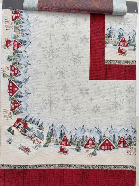 ASZTALI FUTÓ   - bordó, Design, textil (40/140cm)