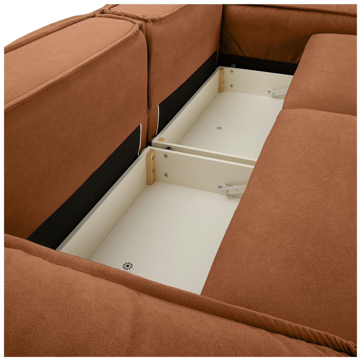 SCHLAFSOFA Webstoff Rostfarben  - Rostfarben/Schwarz, KONVENTIONELL, Kunststoff/Textil (256/83/115cm) - Carryhome