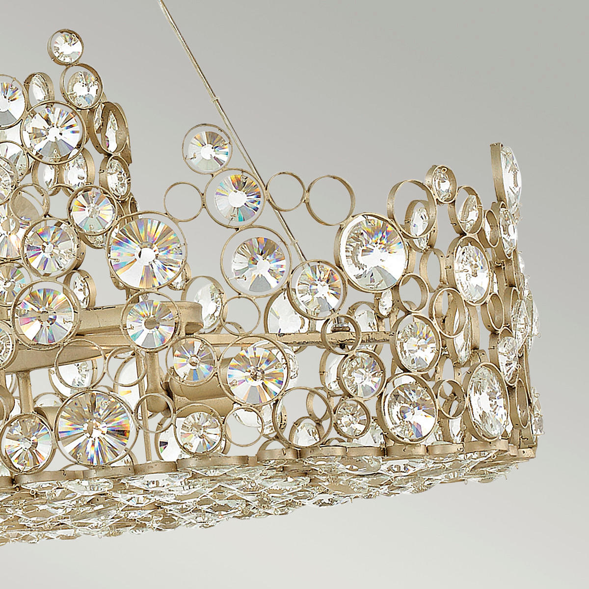 KRONLEUCHTER 101.6/61/41 cm    - Silberfarben, Konventionell, Glas/Metall (101.6/61/41cm) - Elstead Lighting