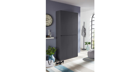 SCHUHSCHRANK in 100/210/34 cm - Anthrazit, KONVENTIONELL, Holzwerkstoff/Kunststoff (100/210/34cm) - Xora
