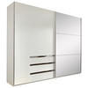 SCHWEBETÜRENSCHRANK in Weiss  - Chromfarben/Weiss, Modern, Glas/Holzwerkstoff (200/216/65cm) - MID.YOU