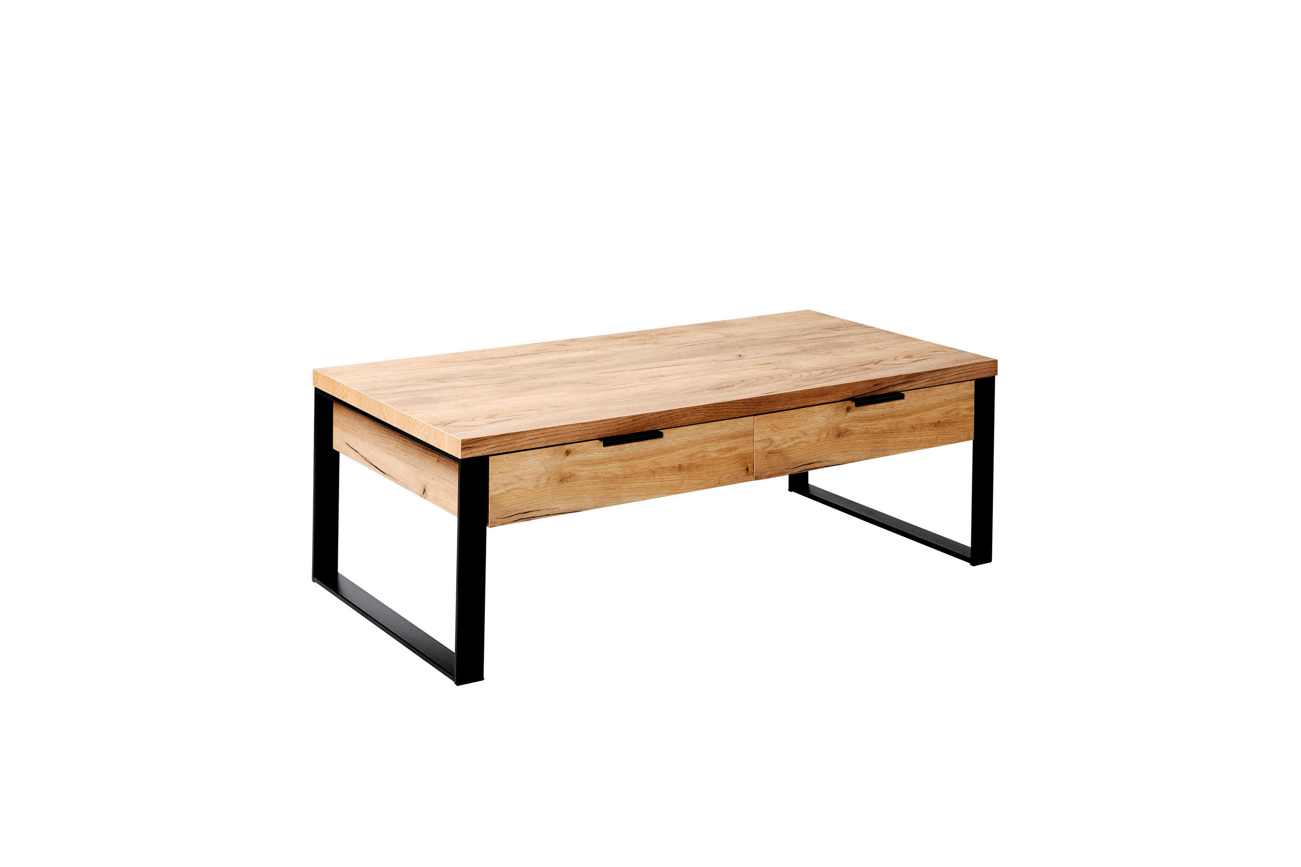 COUCHTISCH 118/59/40 cm rechteckig Eichefarben  - Eichefarben/Anthrazit, Design, Holzwerkstoff/Metall (118/59/40cm)