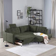 ECKSOFA in Flachgewebe, Leinenoptik Grün  - Schwarz/Grün, Design, Textil/Metall (247/208cm) - Xora