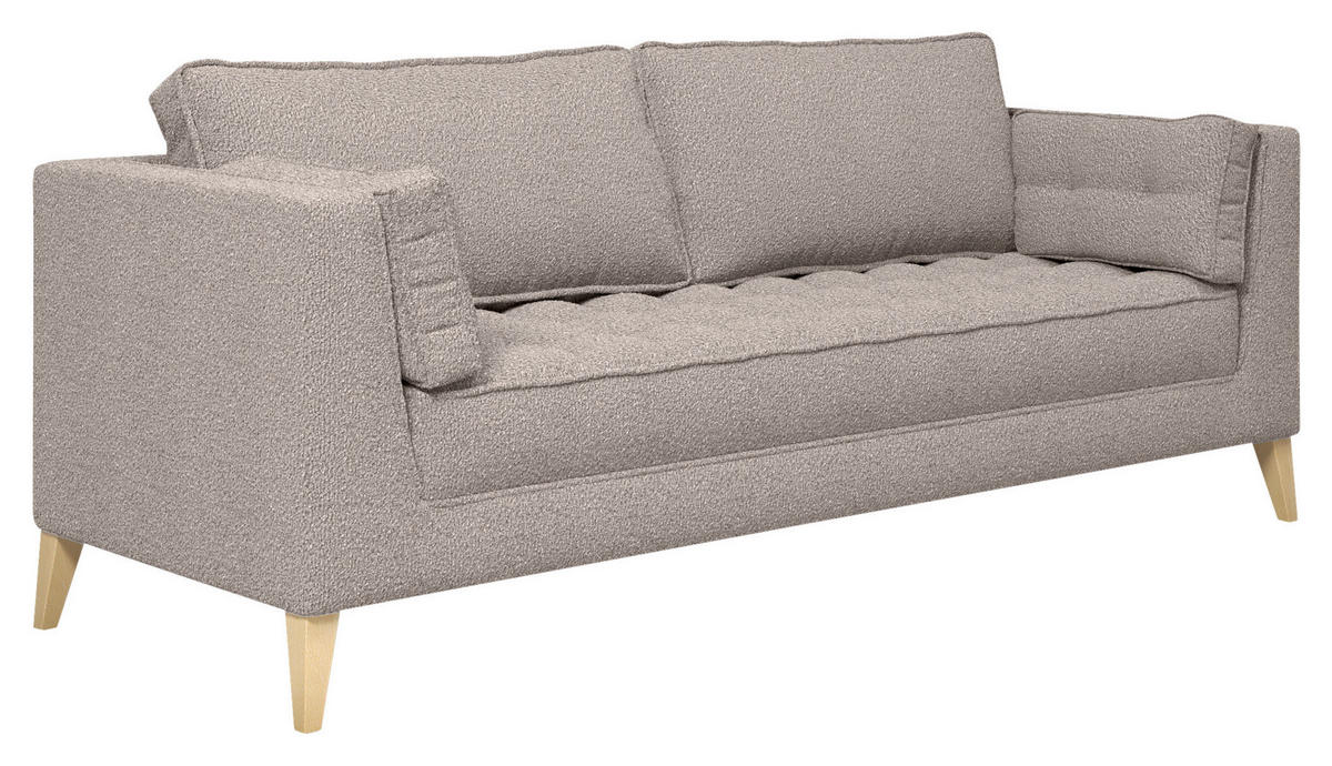 3-SITS SOFFA i bouclé taupe  - taupe/naturfärgad, Design, trämaterial/textil (170/95/85cm) - MID.YOU