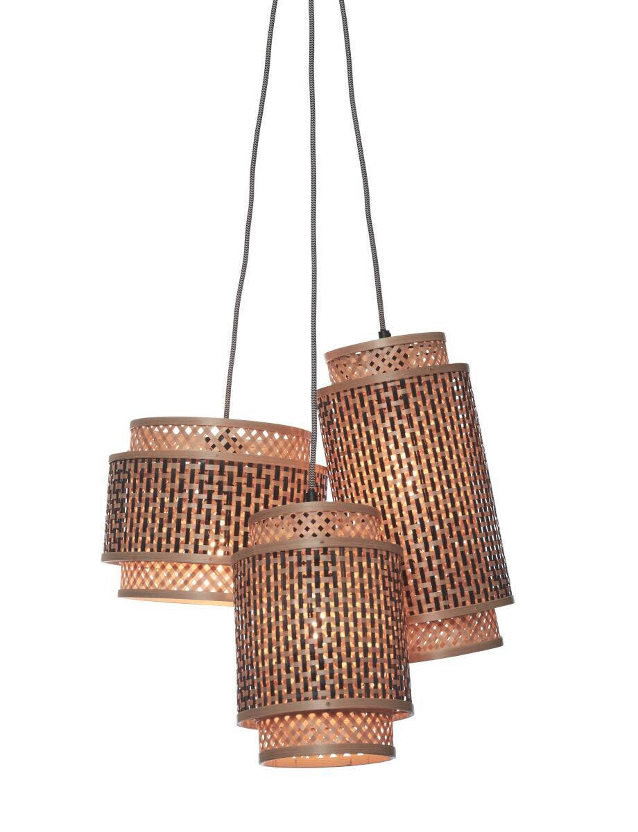 HÄNGELEUCHTE 65/50 cm  - Schwarz/Naturfarben, Trend, Holz (65/50cm) - Good & Mojo