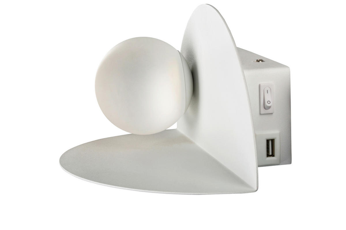 LED VÄGGLAMPA 23/15/11.5 cm   - vit, Design, metall (23/15/11.5cm)