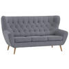 3-SITZER-SOFA in Mikrofaser Grau  - Grau, Design, Holz/Textil (187/101/95cm) - Stylife