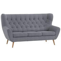3-SITZER-SOFA in Mikrofaser Grau  - Grau, Design, Holz/Textil (187/101/95cm) - Stylife