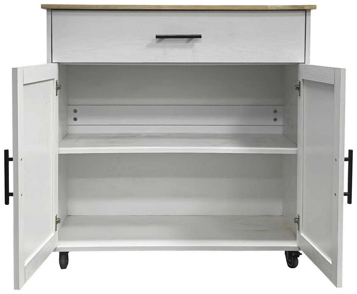 SERVIERWAGEN in Weiß  - Schwarz/Weiß, Basics, Holz/Holzwerkstoff (90/88/47cm) - MID.YOU