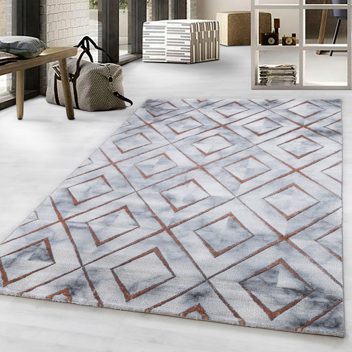 WEBTEPPICH 140/200 cm Naxos 3811 bronze Bronzefarben  - Bronzefarben, Design, Textil (140/200cm)