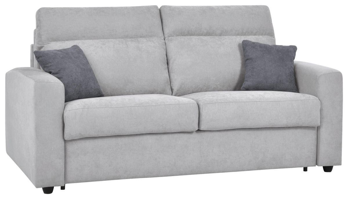 SCHLAFSOFA Mikrofaser Hellgrau  - Dunkelgrau/Hellgrau, KONVENTIONELL, Kunststoff/Textil (186/101/101cm) - Carryhome