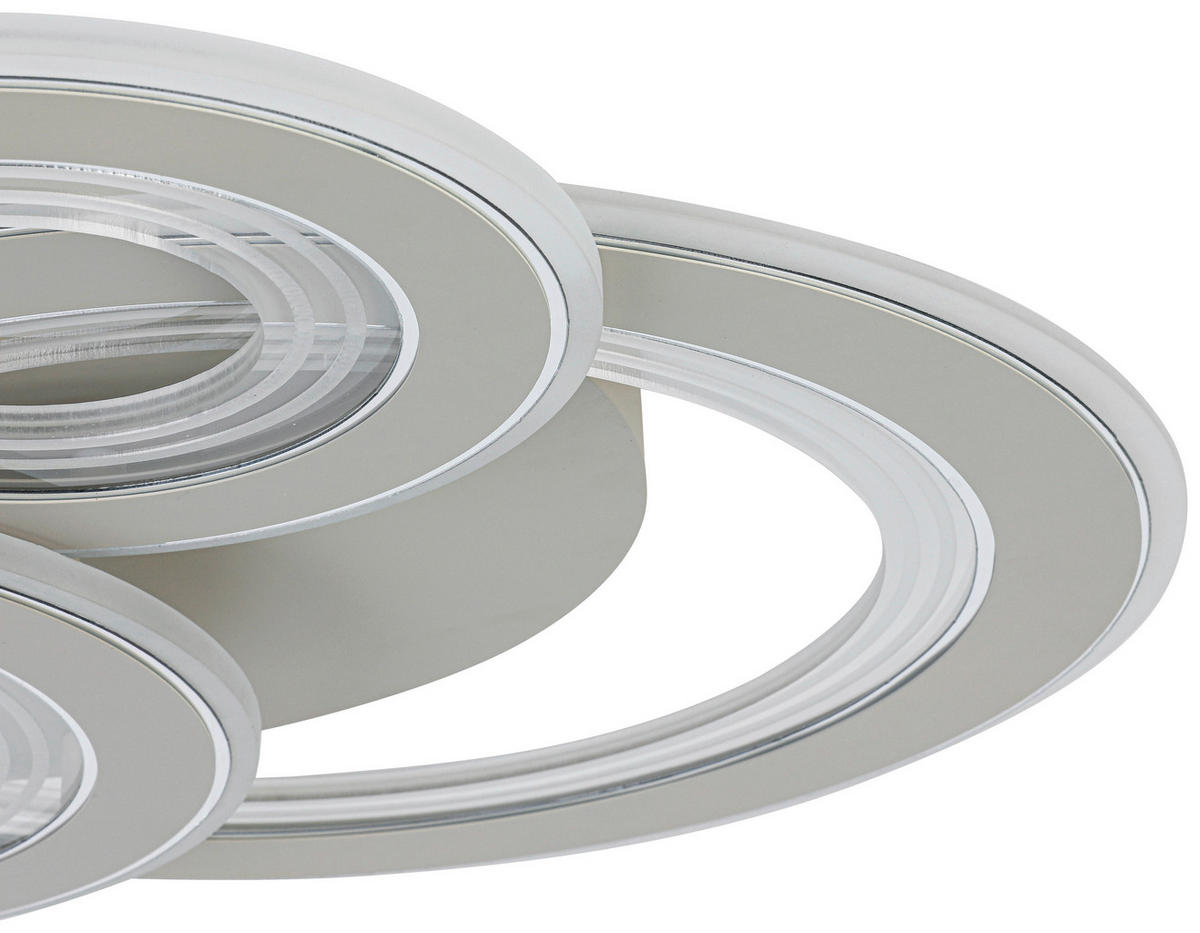 DECKENLEUCHTE    55/55/7 cm  - Sandfarben/Chromfarben, Trend, Kunststoff/Metall (55/55/7cm) - Novel