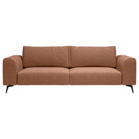 VIERSITZER-SOFA in beflockt Orange  - Schwarz/Orange, Design, Holz/Textil (302/87/88cm) - MID.YOU