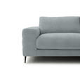 ECKSOFA  in Flachgewebe Hellblau  253/177 cm  - Schwarz/Hellblau, Design, Textil/Metall (253/177cm) - Dieter Knoll