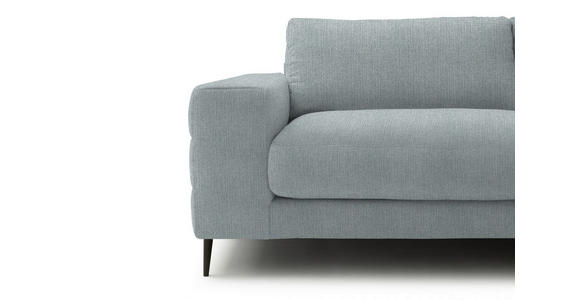 ECKSOFA  in Flachgewebe Hellblau  253/177 cm  - Schwarz/Hellblau, Design, Textil/Metall (253/177cm) - Dieter Knoll