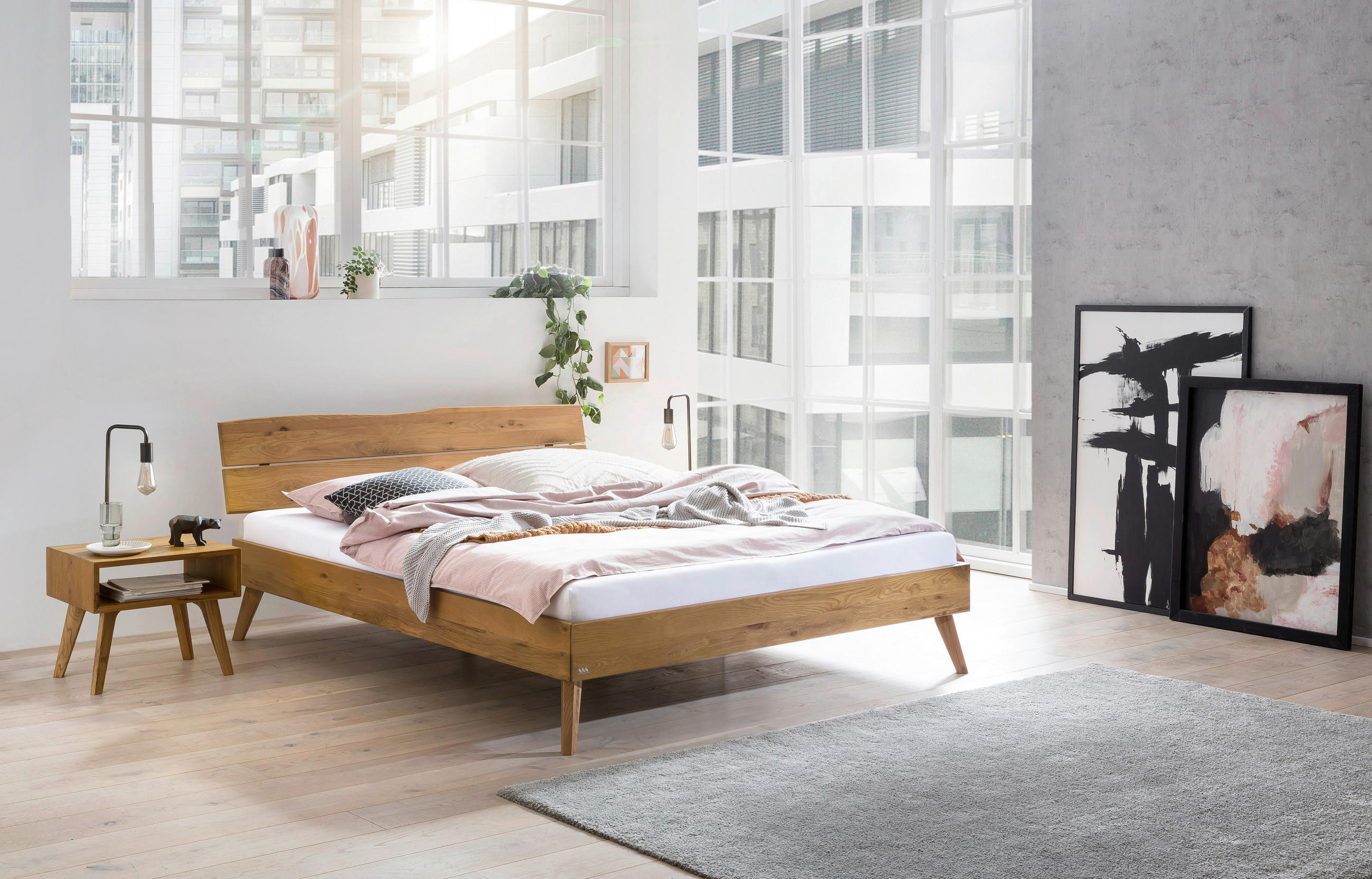 BETT 180/200 cm  in Wildeiche  - Wildeiche, Design, Holz (180/200cm) - Hasena