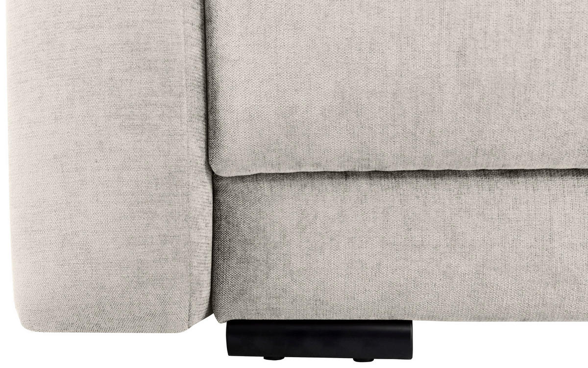 2-SITZER-SOFA in Chenille Creme  - Creme/Schwarz, Konventionell, Kunststoff/Textil (233/90/110cm) - MID.YOU
