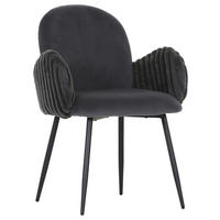 STOL MED ARMSTÖD sammet, plysch  - svart, Design, metall/textil (63/83/62cm) - Landscape