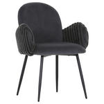 ARMLEHNSTUHL  in Samt, Plüsch  - Schwarz, Design, Textil/Metall (63/83/62cm) - Landscape