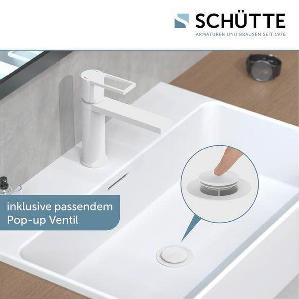 WASCHTISCHARMATUR 5/18/18 cm  - Weiß, Basics, Metall (5/18/18cm) - Schütte