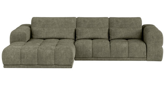 ECKSOFA Olivgrün Chenille  - Schwarz/Olivgrün, KONVENTIONELL, Kunststoff/Textil (203/290cm) - Carryhome