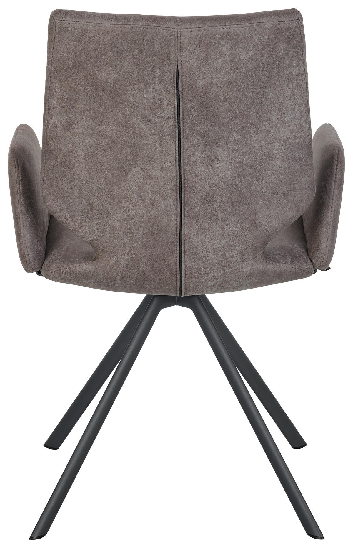 ARMLEHNSTUHL  Lederauswahl, Stoffauswahl, Typenauswahl, inklusive Armlehnen Mikrofaser  - Anthrazit/Graubraun, Design, Textil/Metall (57/92/63cm) - Venjakob