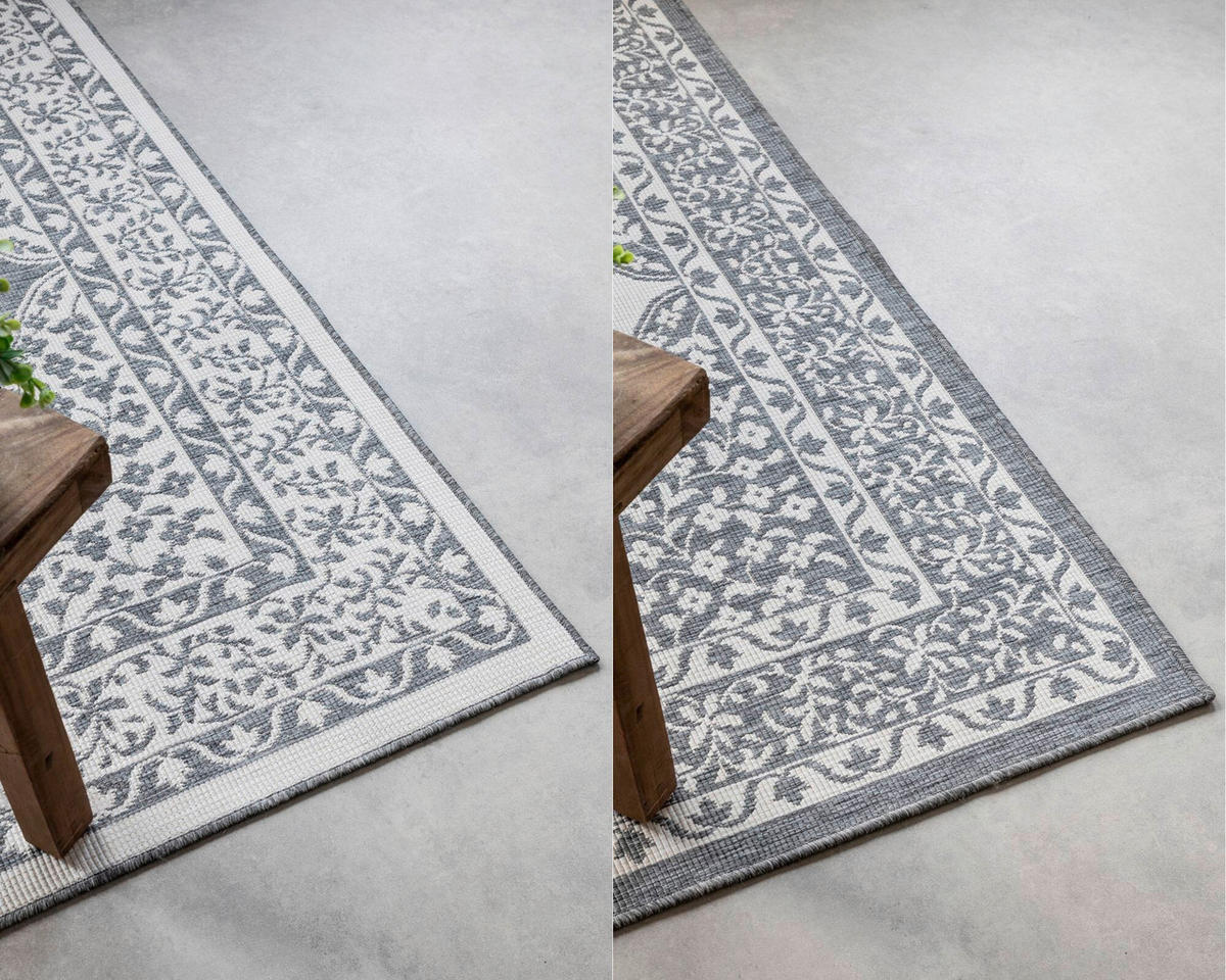 OUTDOORTEPPICH 160/230 cm Gemini Silberfarben, Weiß  - Silberfarben/Weiß, Design, Kunststoff (160/230cm)