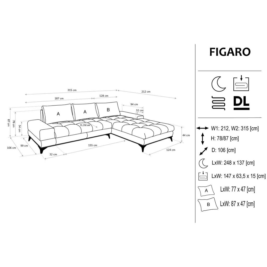 Thumbnail - Carryhome Ecksofa, Türkis, Textil, Uni, 4-Sitzer, Füllung: Schaumstoff, Ottomane rechts, L-Form, 315x212 cm, Made in EU,...