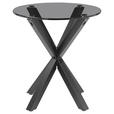 BEISTELLTISCH 50/50/55 cm Grau, Schwarz rund  - Schwarz/Grau, Design, Glas/Metall (50/50/55cm) - Xora