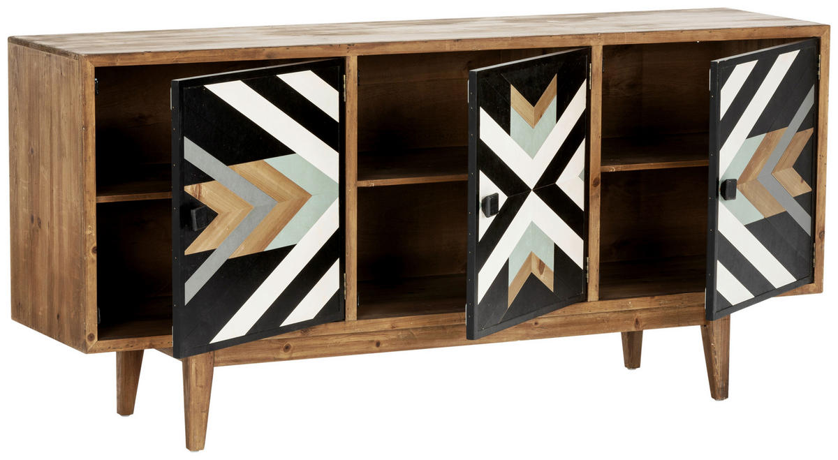 SIDEBOARD  in 159.5/75/42 cm  - Multicolor/Schwarz, KONVENTIONELL, Holz/Holzwerkstoff (159.5/75/42cm) - Livetastic