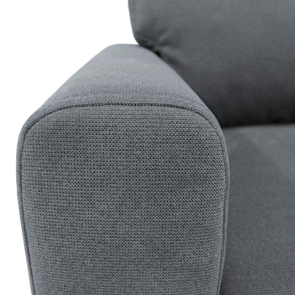 ECKSOFA Hellblau Flachgewebe  - Schwarz/Hellblau, Design, Textil/Metall (240/163cm) - MID.YOU