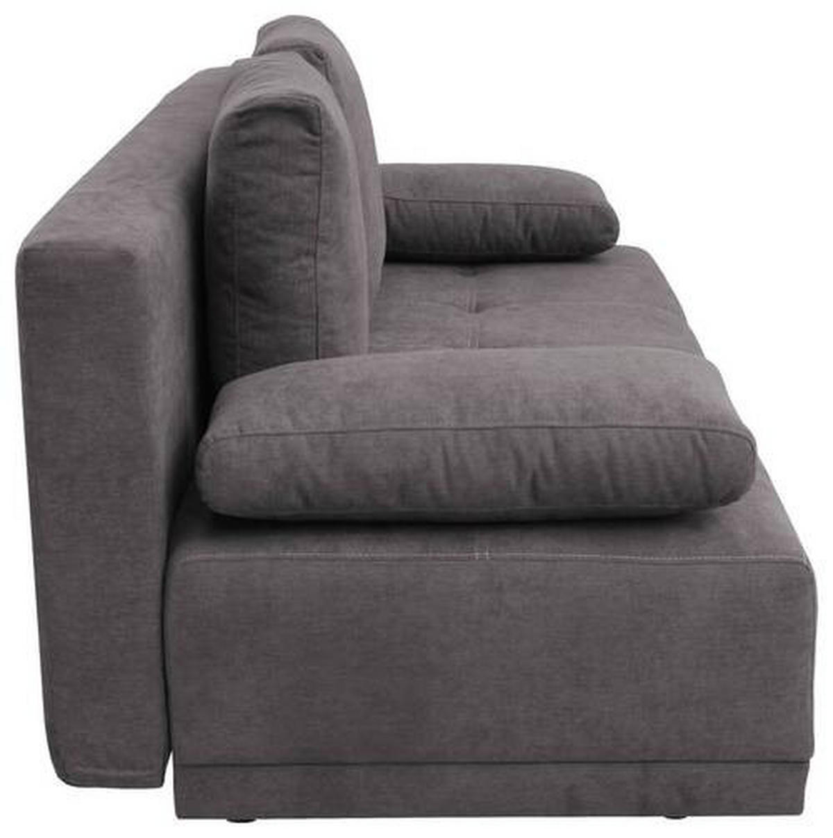 SCHLAFSOFA  mit Schlafen auf Sitzhöhe, Rücken echt Samt Graubraun  - Chromfarben/Graubraun, Design, Kunststoff/Textil (194/77/89cm) - MID.YOU