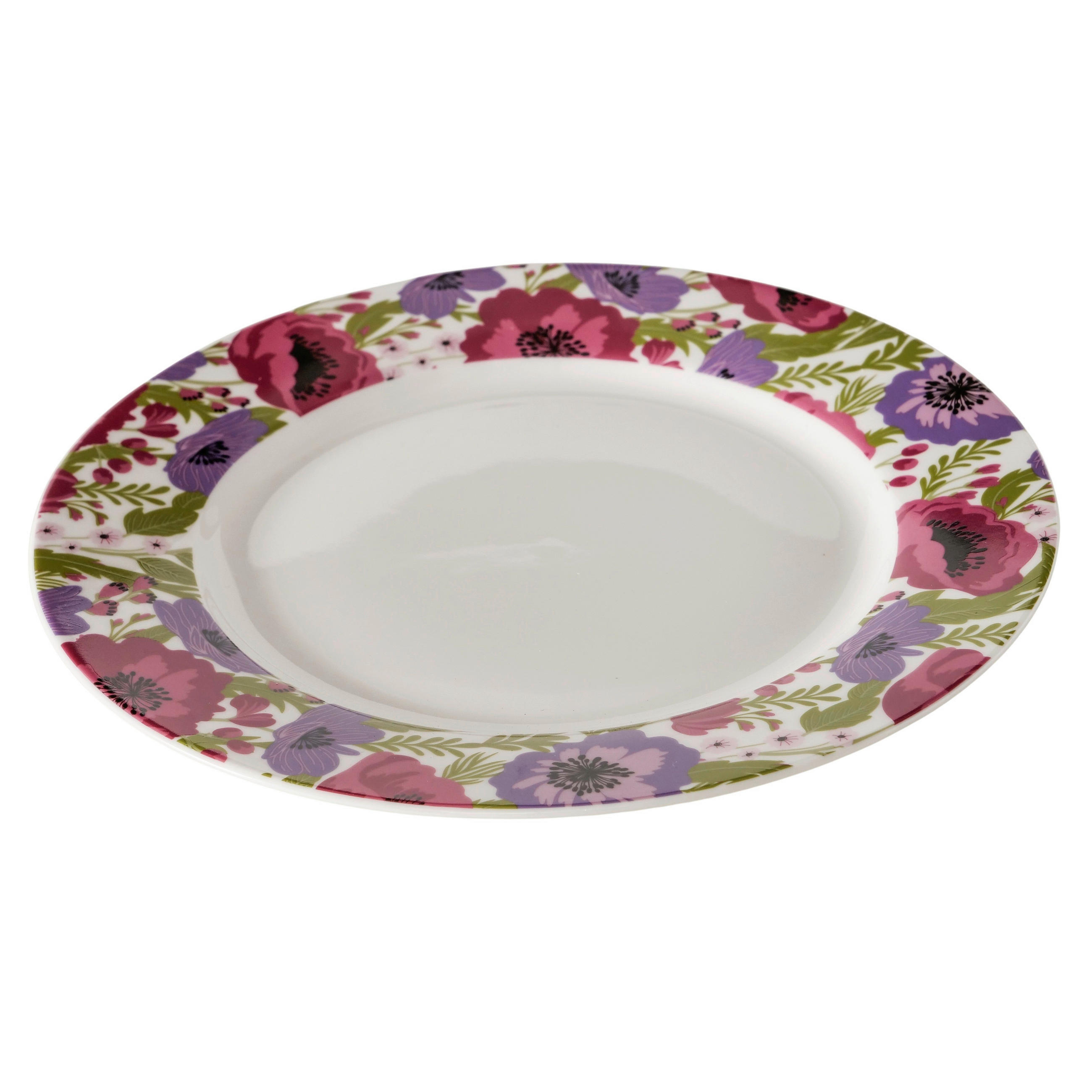 SNÍDAŇOVÝ TALÍŘ, keramika, 21 cm - pink/světle zelená, Basics, keramika (21cm)